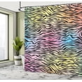 thumbnail image 4 of Ambesonne Savannah Shower Curtain, Colorful Wildlife Zebra, 69"Wx84"L, Yellow Coral Pink, 4 of 4