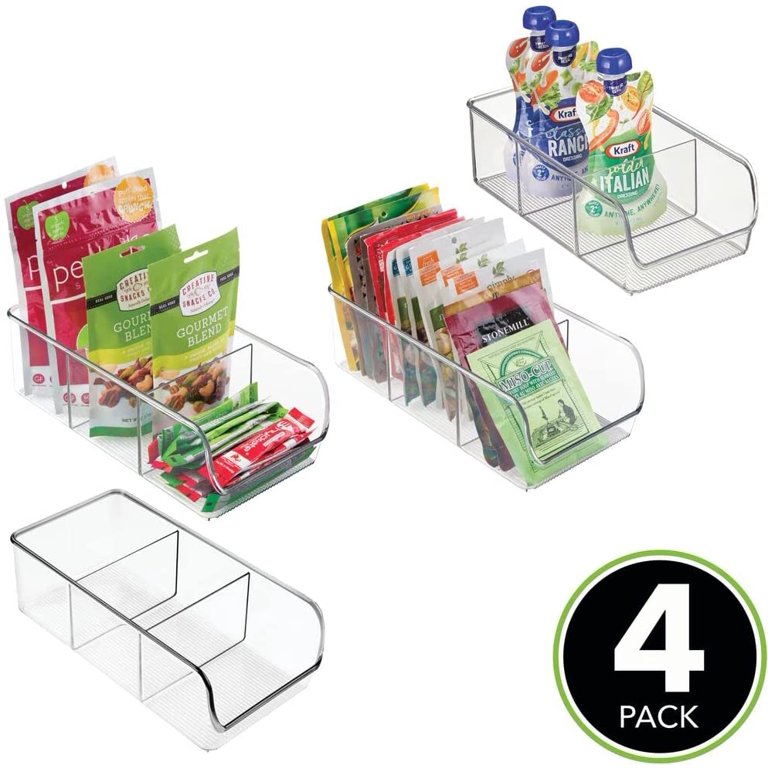 Small Plastic Food Packet Organizer Caddy - Storage Station for Kitchen,  Pantry, Cabinet, Countertop - Holds Spice Pouches, Dressing Mixes, Hot  Chocolate, Tea, Sugar Packets - 2 Pack - Clear 