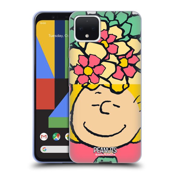 Head Case Designs Officially Licensed Peanuts Halfs And Laughs Sally Flowers Soft Gel Case Compatible with Google Pixel 4