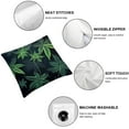 thumbnail image 4 of Shiartex  Green Weed Leaves Plant，Printed Throw Pillow Cover Square Decorative Pillow for Sofa, Chair, Daybed，Green, 4 of 5