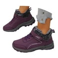thumbnail image 3 of Gyexs Snow Boots for Women, Womens Winter Shoes Wide Width, Lightweight, Bungee, Rain, Almond Toe, Outdoor Wear, Purple, Size 7, 3 of 8