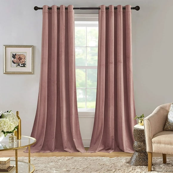 ZMLEVE Mauve Velvet Curtains 84 inch Length 2 Panels Set, Room Darkening Curtains & Drapes with Stainless Grommet Luxury Decor for Large Window Energy Smart Privacy Blinds for Apt, W52 x L84 inches