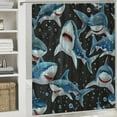 thumbnail image 6 of Shiartex Shark Shower Curtain Ocean Animal Fish Sea Marine Life Underwater Wildlife Kids Boys Fabric Bathroom Curtain Set with Hooks 36x72, 6 of 7