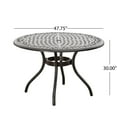 thumbnail image 6 of Outdoor Dining Table 48 Inch Round Cast Aluminum Patio Table with Umbrella Hole Weather Resistant Hammered Bronze Finish for Garden Backyard, 6 of 8