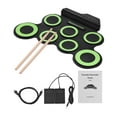 thumbnail image 3 of Juego de batería de mano, accesorios de batería electrónica portátil con baquetas, kits de batería de silicona, batería compacta para cumpleaños, 3 of 8