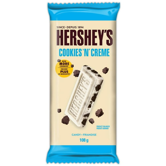 HERSHEY'S COOKIES 'N' CREME Family Size Candy Bar, 108g, COOKIES 'N' CREME FAMILY BAR