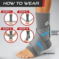 thumbnail image 4 of Sleeve Stars Ankle Brace for Sprained Ankle, Ankle Support for Women & Men, Single, Gray, Large, 4 of 9