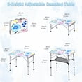 thumbnail image 6 of Yhuhwy Folding Camping Table, 2ft Small Portable Lightweight Aluminum Picnic Table with 3 Adjustable Heights for Indoor Outdoor Camp BBQ Beach (Tulip), 6 of 8