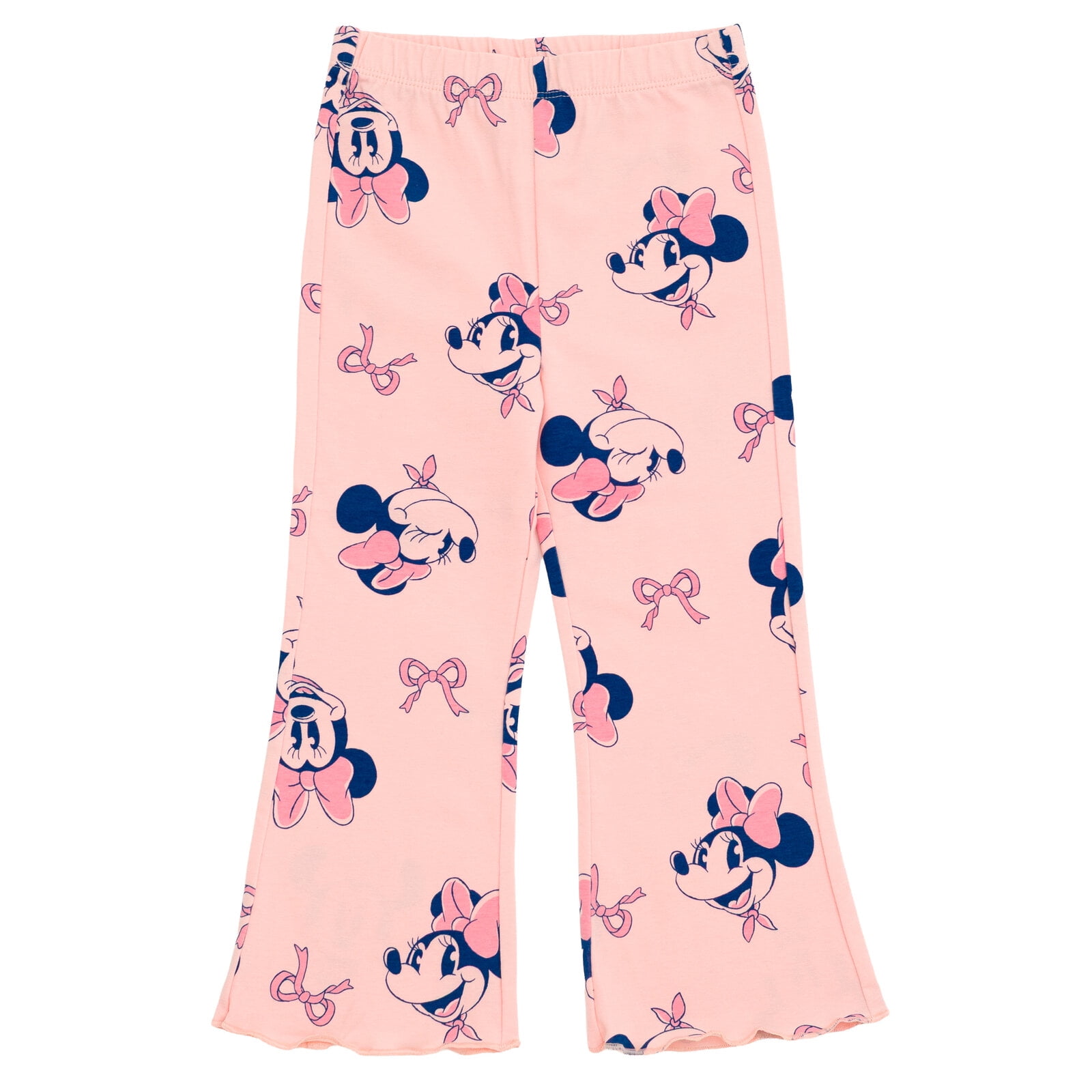 Disney Minnie Mouse Fleece Pullover Peplum Sweatshirt and Ribbed Flare Leggings Outfit Set Toddler to Big Kid