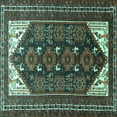 thumbnail image 1 of Ahgly Company Indoor Square Persian Turquoise Blue Traditional Area Rugs, 8' Square, 1 of 4