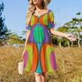 thumbnail image 4 of Mod Eyes In The Wood diseño psicodélico vestido de manga corta ropa mujer verano vestidos de fiesta elegantes para mujer, 4 of 7