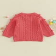 thumbnail image 3 of Infant Baby Boy Girl Knitting Cardigan Solid Color -Neck Button Closure Sweater Coat for Autumn 18-24 Months, 3 of 8