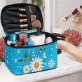 thumbnail image 5 of HELLHERO Cosmetic Bags Cosmetic Bag Organizer Lightweitht Double Zipper Hand-Held Daisies Hummingbirds, 5 of 6