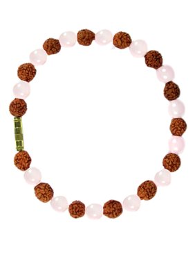 Mogul Love Wrist Bracelet Pink Rose Quartz Stone Handmade Yoga Bracelets