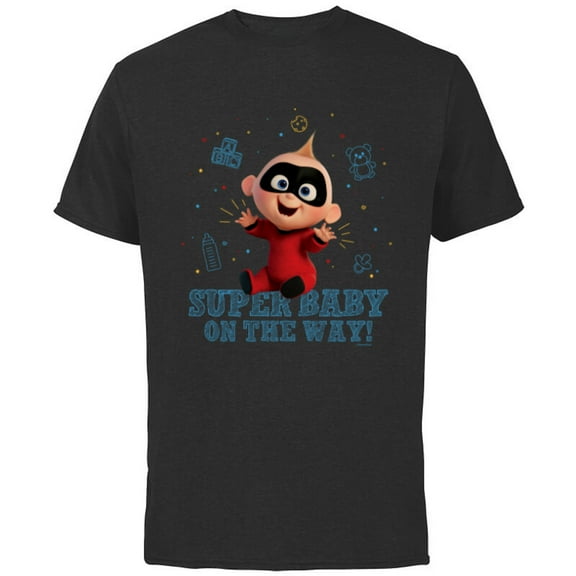 The Incredibles Jack-Jack Super Baby on the Way - Short Sleeve Cotton T-Shirt for Adults - Customized-Black