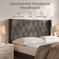 thumbnail image 5 of Noelse 3-Piece Bedroom Furniture Set, Full Size Bed Frame with Upholstered Headboard & 2 Nightstands, Under Bed Storage, Noise-Free, Gray and Black, 5 of 16