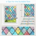thumbnail image 6 of Pigo Window Privacy Film Stained Glass Window Clings 3D Rainbow Film for Glass Door Decorative Colorful Lattice Stickers Static Cling Sun Blocking Door Coverings for Home, 17.5 x 78.7 inches, 6 of 11