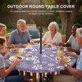 thumbnail image 3 of Round Outdoor Tablecloth with Umbrella Hole and Zipper, Purple Dog Paw Tablecloth with Elastic Waterproof, Modern Geometric Abstract Aesthetics Patio Table Covers for 45" - 54" Picnic Pool Tables, 3 of 9
