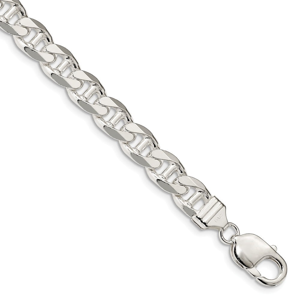 Jewelry Sterling Silver 8.9mm Flat Anchor Chain Bracelet Length