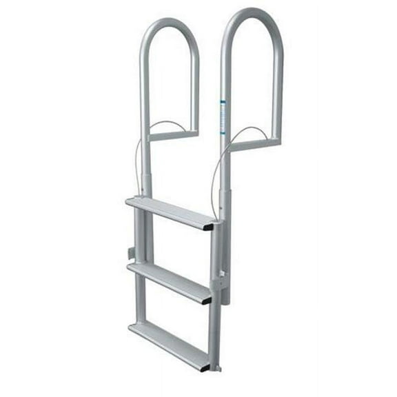 JIF Marine 3-Wide Step Standard Lift Ladder Aluminum Boat - Dock Ladder