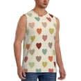 thumbnail image 2 of Fotbe Heart Polka Dot Men's Camiseta sin Mangas Estampada para Hombres, Playera Casual para Gimnasio, Entrenamiento, Playa-Small, 2 of 7