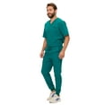 thumbnail image 2 of M&M SCRUBS Men's Jogger Scrub Set – Luxe Stretch Medical Uniform, V-Neck Scrubs Top & Jogger Pants (True Hunter Green, Small), 2 of 7