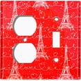 thumbnail image 4 of Metal Light Switch Plate Cover Romantic Paris Eiffel Tower Red Letter PRS003, 4 of 13