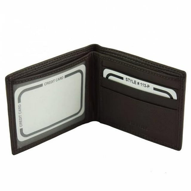 Leo Mens Mini Leather Wallet, Dark Brown