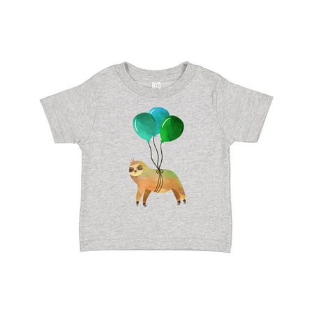 

Inktastic Cute Flying Sloth with Green Balloons Gift Toddler Boy or Toddler Girl T-Shirt