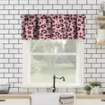 thumbnail image 4 of Pink Leopard Valance Curtains Cute Cheetah for Girl Women Modern Trendy Simple Abstract Aesthetic Minimalist Vintage Decor Rod Pocket Window Curtain Valance for Kitchen Living Room Bathroom Bedroom 54, 4 of 6