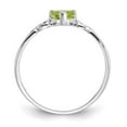 thumbnail image 2 of Solid 10k White Gold Genuine Peridot Green August Gemstone Birthstone Engagement Ring Size 5.5, 2 of 6