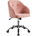 thumbnail image 3 of Yaheetech Adjustable Velvet Desk Chair for Home Office,Pink, 3 of 12