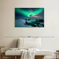 thumbnail image 2 of Elephant Stock Green Aurora Borealis Wall Art - Horizontal Canvas Wall Art - Living Room Wall Decor - Nature Canvas - Teal And Blue Decor - 36" x 24", 2 of 8