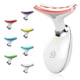 thumbnail image 1 of Dispositivo de belleza facial Herramienta de masaje facial para el cuidado de la piel basada en LED de triple acción térmica y vibración Luz LED roja y azul Masajeador de cara y cuello LED de 7 colore, 1 of 1