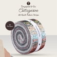 thumbnail image 2 of Tinyspool & Co. Tiras de tela Jelly Roll para acolchar, manualidades y costura, paquete surtido de 40 tiras, algodón suave para mantas, alfombras, tapicería, decoración del hogar y fabricación de bols, 2 of 7