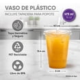 thumbnail image 2 of Berry Bloom 50 Vasos de 16 Oz con Tapa para Popote PET Transparentes, 2 of 5