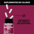 thumbnail image 4 of Trans - Resveratrol Capsulas 99% Con Calcio | Alta Concentración De Resveratrol Puro Blanco | Cápsulas Veganas | Vitaminas Mujer / Hombre - 2 Meses - 60 Cápsulas, 4 of 6