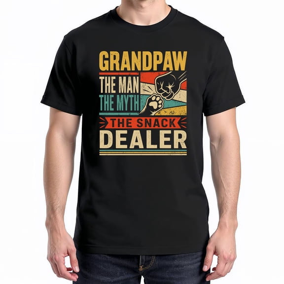 Grandpaw The Snack Dealer T-Shirt – Funny Pet Humor – Dog Lover's Father's Day Gift