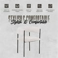 thumbnail image 6 of LeisureMod Dining Chair Upholstered in Fabric with Padded Seat and Open Back Design Powder-Coated Iron Frame for Modern Home, Kitchen, or Office Cyril Collection Set of 2 in White, 6 of 12