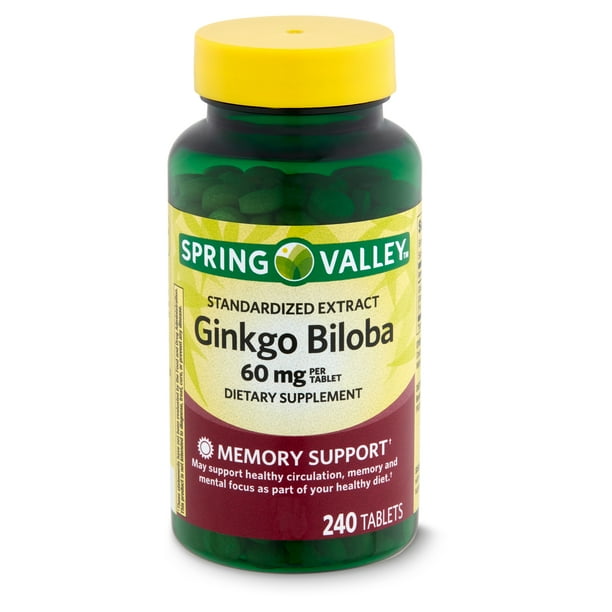 Spring Valley Standardized Extract Ginkgo Biloba Dietary Supplement, 60