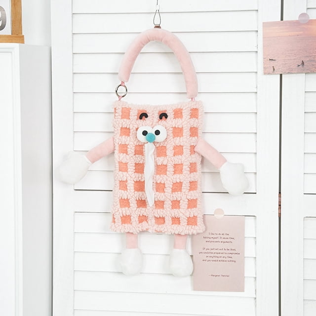 Car Tissue Storage Hanging Bag | Cute Monster Cartoon Design | Multi-Functional Polyester Organizer | Seat Back Drawer | Soft Material | 46x19x1cm | 1 Pack | Orange Blue Purple Yellow
