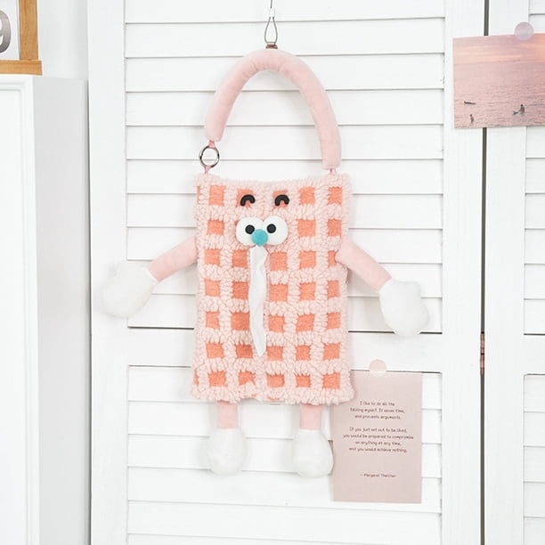 Bolsa colgante de almacenamiento de pañuelos Fiudx para coche de monstruos de felpa