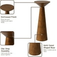 thumbnail image 4 of COZAYH 22.8” Tall Round Martini End Table, Walnut – Solid Pine Wood Pedestal Accent Drink Stand with Tapered Base – Farmhouse Modern Furniture for Living Room, Bedroom & Small Spaces, 4 of 15