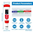 thumbnail image 4 of Digital PH Meter PH/TDS/EC/Temperature 4 In 1 Water Quality Tester with Backlight Display IP65 Waterproof High Precision Water Purity Tester for Drinking Water Swimming Pool Aquarium, 4 of 9