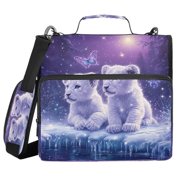 YAZAOO Zipper Binder trapper keeper Documents Organized Design Cubs in A Winter Wonderland Printed
