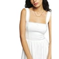 thumbnail image 2 of ZAXARRA Robe Midi Décontractée d'Été pour Femmes Couleur Unie/imprimé Floral Sans Manches Dos Nu à Volants Robe Trapèze Mode Soirée, 2 of 5