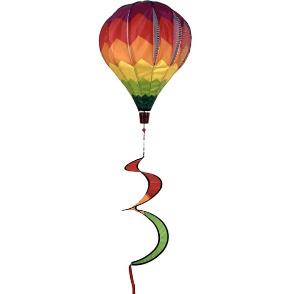 Briarwood Lane Summer Hot Air Balloon Spinner Wind Twister 54x12 Chevron Rainbow Deluxe For Summer Balloon