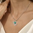 thumbnail image 3 of Juwaliy Green Love Heart Necklace Butterfly May Birthstone Necklace Emerald 925 Sterling Silver Jewelry Women Valentine Christmas Birthday Mothers Day Gift Idea, 3 of 10