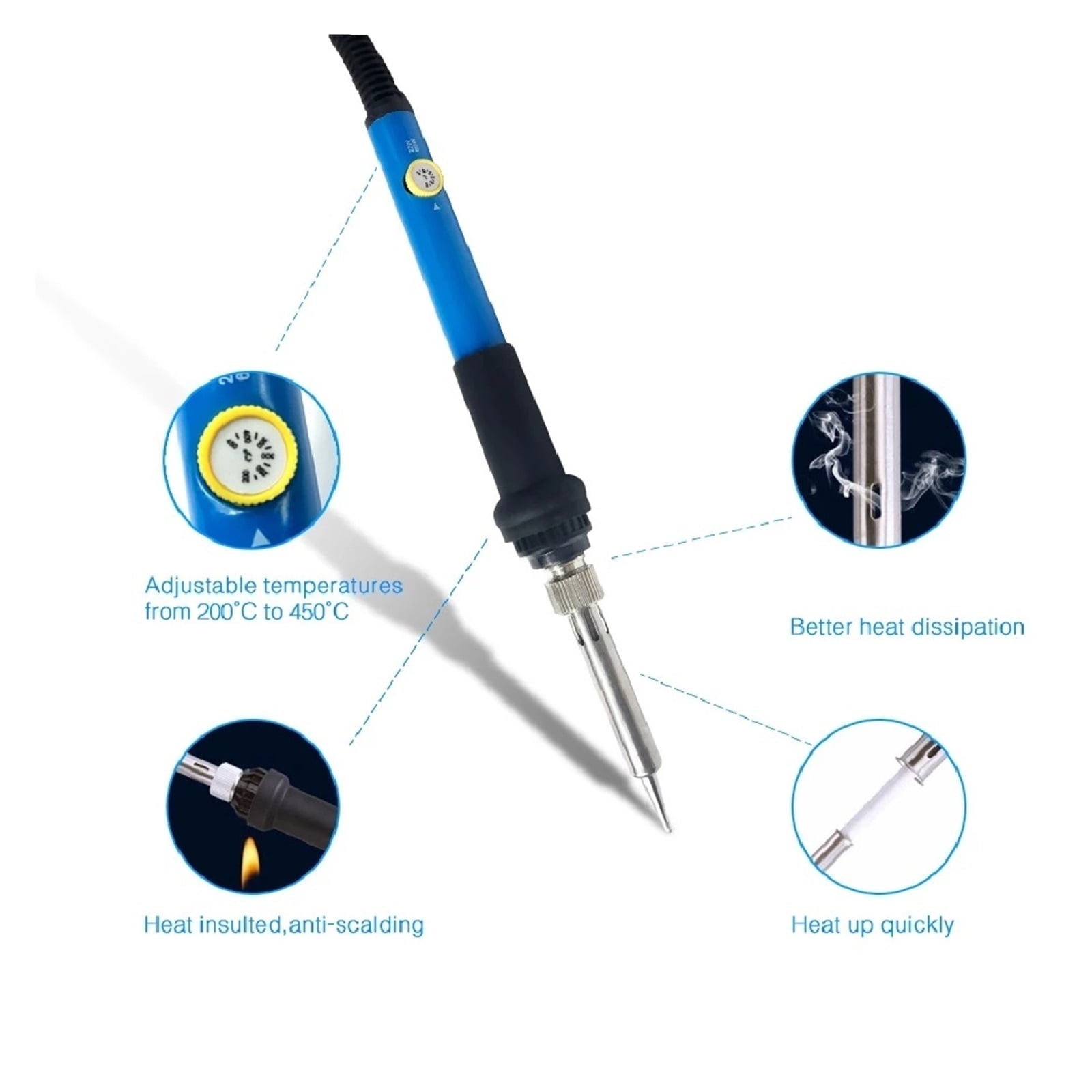 Electric Soldering Iron Adjustable Temperature Internal Heating,Solder Iron Tip Kit Welding Pencil Repair Tools,welding Tools ,Accurate Temperature Control