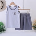 thumbnail image 2 of YHAJDS Unisex Kid Girl Boy 2 Piece Set Cloud Sense Breathable Sleeveless Tank Top Shorts Home Set, 2 of 5